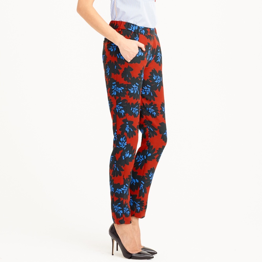 J Crew Firework floral print trousers size 00